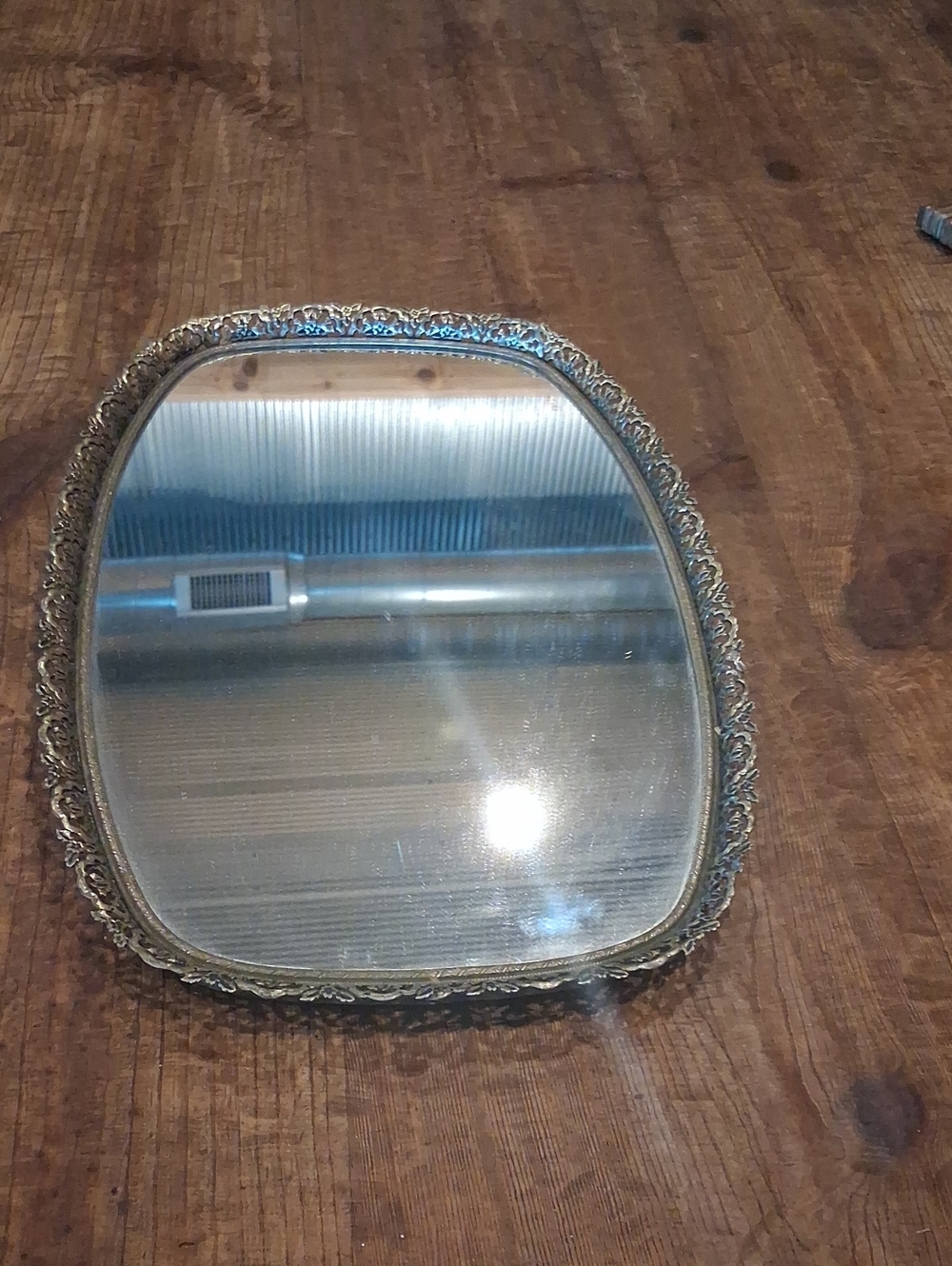 Vintage Ornate Decorative Vanity Mirror - Gold Tone